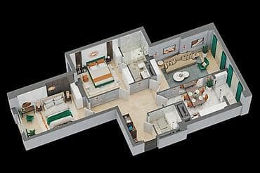 3 комнаты, 90 м², 3 этаж at lalafo.kg 3 комнаты, 90 м², 3 этаж