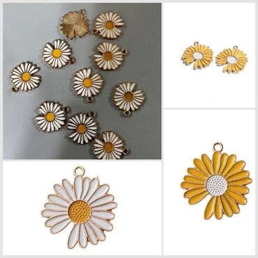 Подвеска эмалированная «Подсолнух» для изготовления бижутерии at lalafo.kg Подвеска эмалированная «Подсолнух» для изготовления бижутерии