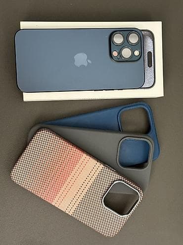IPhone 15 Pro Max, Б/у, 256 ГБ, Blue Titanium, Защитное стекло, Чехол, Коробка, 87 % at lalafo.kg IPhone 15 Pro Max, Б/у, 256 ГБ, Blue Titanium, Защитное стекло, Чехол, Коробка, 87 %