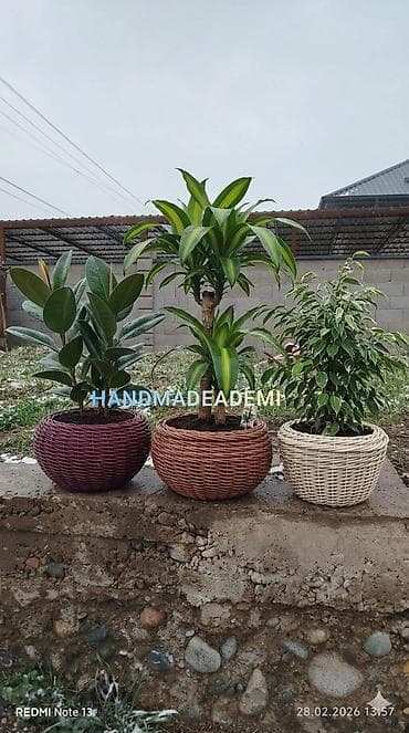 Плетёные кашпо ручной работы HANDMADEADEMI - Материал: бумажная лоза at lalafo.kg — 4 Плетёные кашпо ручной работы HANDMADEADEMI - Материал: бумажная лоза — 4