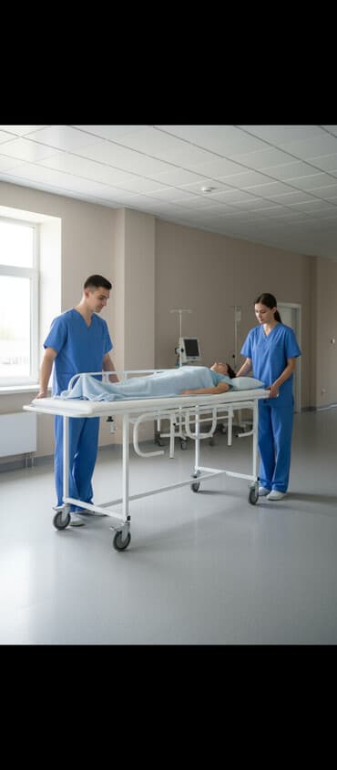 Каталка/стол для транспортировки пациентов - Конструкция из стального at lalafo.kg Каталка/стол для транспортировки пациентов - Конструкция из стального