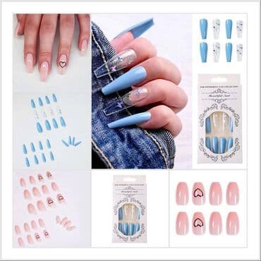 Накладные ногти - 24 шт + клей, цена за комплект at lalafo.kg Накладные ногти - 24 шт + клей, цена за комплект