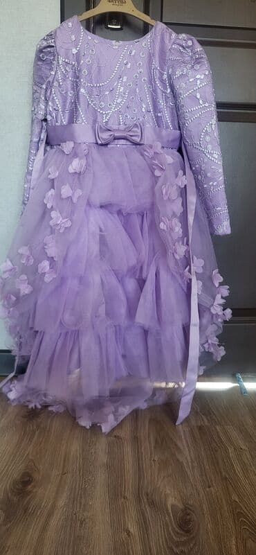 Детское платье, цвет - Фиолетовый at lalafo.kg Детское платье, цвет - Фиолетовый