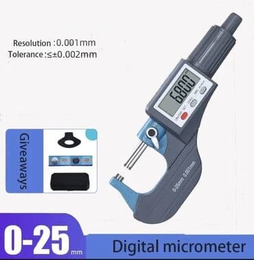 Электронный микрометр стальной с пластиковой ручкой. Диапазон at lalafo.kg Электронный микрометр стальной с пластиковой ручкой. Диапазон