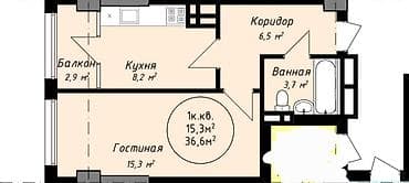 1 комната, 36 м², Элитка, 8 этаж, Готовая ПСО (под самоотделку) at lalafo.kg — 2 1 комната, 36 м², Элитка, 8 этаж, Готовая ПСО (под самоотделку) — 2