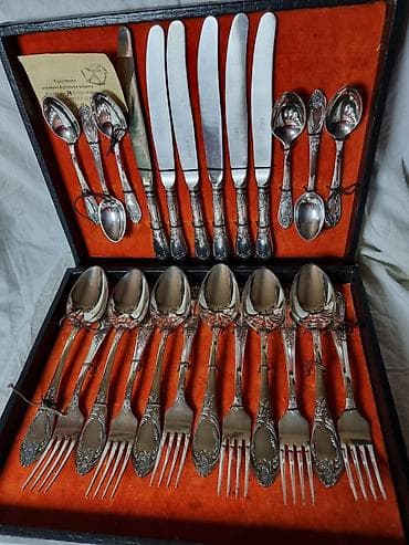 СССР КОРОЛЕВСКИЙ Столовый НАБОР 24 ПРЕДМЕТА. ПОКРЫТЫЕ СЕРЕБРОМ at lalafo.kg СССР КОРОЛЕВСКИЙ Столовый НАБОР 24 ПРЕДМЕТА. ПОКРЫТЫЕ СЕРЕБРОМ