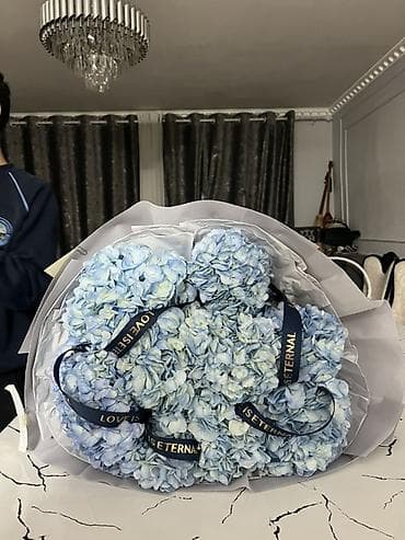 Бонбоньеркалар: Букет из голубых гортензий - Состав: крупные соцветия гортензии lalafo.kg да — 3 Бонбоньеркалар: Букет из голубых гортензий - Состав: крупные соцветия гортензии — 3