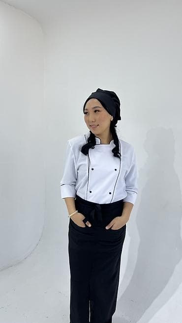 Поварская форма: китель 1200с + фартук на девушке 400с /на парне 600с+ at lalafo.kg Поварская форма: китель 1200с + фартук на девушке 400с /на парне 600с+