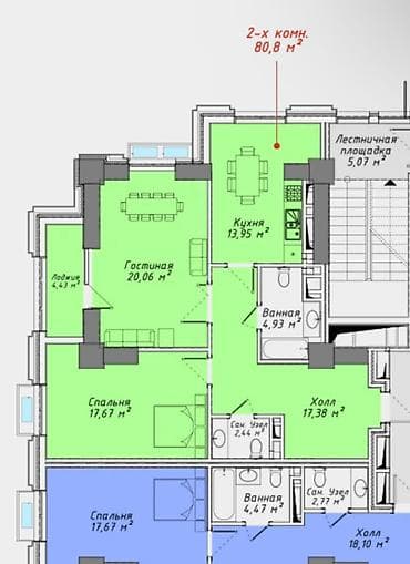 2 бөлмө, 81 м², Элитка, 10 кабат, Даяр ПСО (өзү оңдоп түзөтүп бүтүү үчүн) lalafo.kg да 2 бөлмө, 81 м², Элитка, 10 кабат, Даяр ПСО (өзү оңдоп түзөтүп бүтүү үчүн)