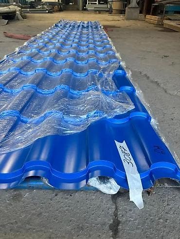 Профилированные кровельные листы «металлочерепица», цвет синий lalafo.kg да Профилированные кровельные листы «металлочерепица», цвет синий