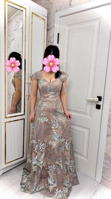 Вечернее платье, А-силуэт, Длинная модель, С рукавами, Корсет, S, M at lalafo.kg Вечернее платье, А-силуэт, Длинная модель, С рукавами, Корсет, S, M