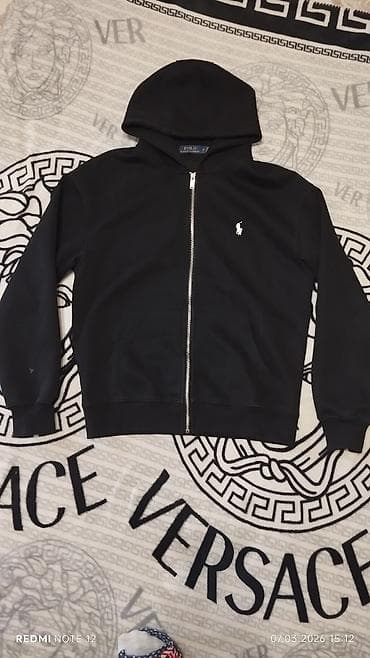 Толстовка на молнии Polo Ralph Lauren - Цвет: черный - Модель: худи at lalafo.kg Толстовка на молнии Polo Ralph Lauren - Цвет: черный - Модель: худи