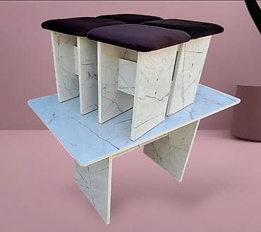 Кухонный стол и стул, Новый, Платная доставка, цвет - Белый at lalafo.kg Кухонный стол и стул, Новый, Платная доставка, цвет - Белый