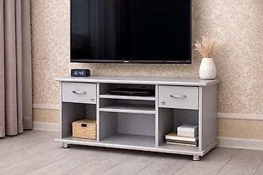 Тумба и подставка для телевизора, Б/у, Напольная, ЛДСП, Самовывоз, цвет - Серый at lalafo.kg Тумба и подставка для телевизора, Б/у, Напольная, ЛДСП, Самовывоз, цвет - Серый