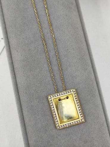 Серебряный Цепочка с подвеской Серебро с напылением жёлтое золото 925 at lalafo.kg Серебряный Цепочка с подвеской Серебро с напылением жёлтое золото 925