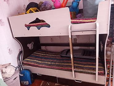 Двухъярусная детская кровать, ЛДСП, цвет - Белый at lalafo.kg Двухъярусная детская кровать, ЛДСП, цвет - Белый