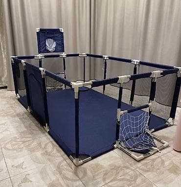 Детский манеж защитный Игровой с сеткой бортиками Детская площадка at lalafo.kg Детский манеж защитный Игровой с сеткой бортиками Детская площадка
