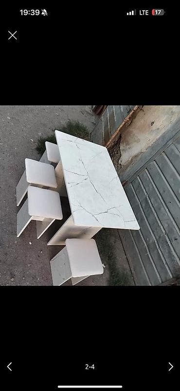 Кухонный стол и стул, Новый, Платная доставка, цвет - Белый at lalafo.kg Кухонный стол и стул, Новый, Платная доставка, цвет - Белый