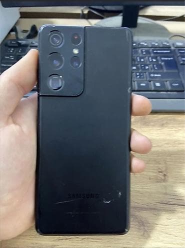 Samsung Galaxy S21 Ultra, Б/у, 256 ГБ, цвет - Черный, 2 SIM, eSIM at lalafo.kg Samsung Galaxy S21 Ultra, Б/у, 256 ГБ, цвет - Черный, 2 SIM, eSIM