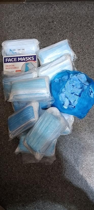 Медицинские одноразовые маски для лица. - Тип: трехслойные (3-ply) с at lalafo.kg Медицинские одноразовые маски для лица. - Тип: трехслойные (3-ply) с