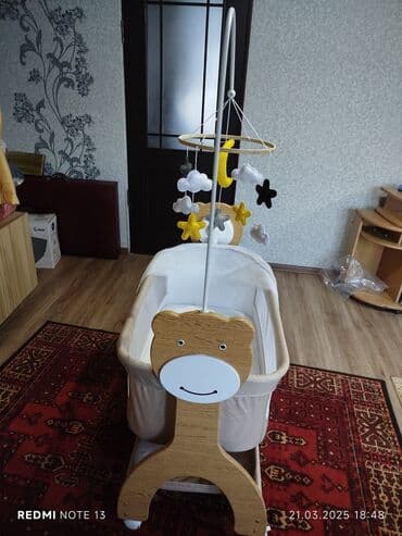 Люлька, Новый, Качалка, Дерево, цвет - Бежевый, Самовывоз at lalafo.kg Люлька, Новый, Качалка, Дерево, цвет - Бежевый, Самовывоз