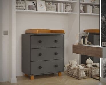 Детский комод, Новый, С пеленальным столиком, ЛДСП, цвет - Серый, В рассрочку at lalafo.kg Детский комод, Новый, С пеленальным столиком, ЛДСП, цвет - Серый, В рассрочку