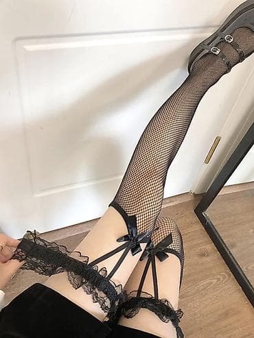 Лосиналар, леггинсылар: Чулки-сеточка с подвязками и бантами Beileisi ( - Формат: чулки из lalafo.kg да — 1 Лосиналар, леггинсылар: Чулки-сеточка с подвязками и бантами Beileisi ( - Формат: чулки из — 1