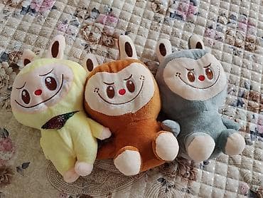Мягкие игрушки-подушки в виде забавных зверят с ушками — набор из 3 lalafo.kg да Мягкие игрушки-подушки в виде забавных зверят с ушками — набор из 3
