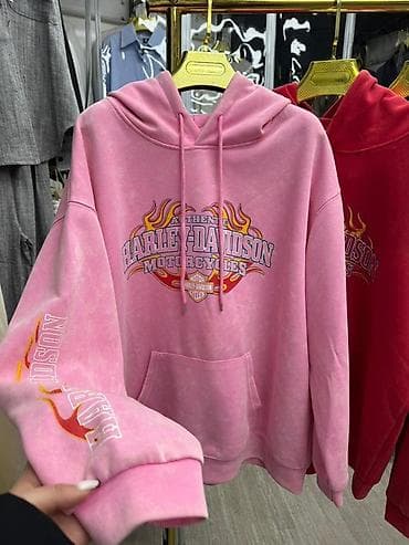 Толстовка с капюшоном и принтом Harley-Davidson - Мягкий теплый at lalafo.kg Толстовка с капюшоном и принтом Harley-Davidson - Мягкий теплый