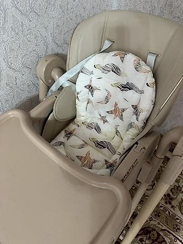 Детский стульчик для кормления, бежевый. - Регулируемая спинка с at lalafo.kg Детский стульчик для кормления, бежевый. - Регулируемая спинка с