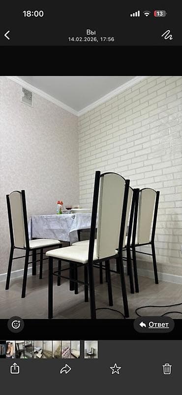 Кухонный стол и стул, цвет - Черный at lalafo.kg Кухонный стол и стул, цвет - Черный