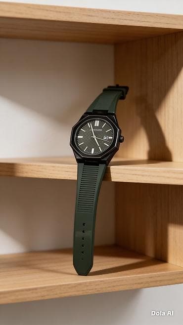 Наручные часы с зеленым ремешком и черным корпусом - Тип механизма at lalafo.kg Наручные часы с зеленым ремешком и черным корпусом - Тип механизма