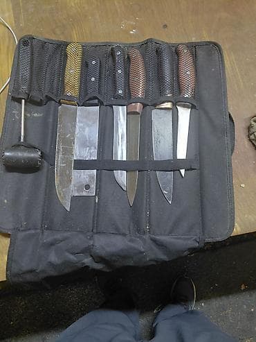 Набор кухонных ножей в рулоне Состав: - Тканевый чехол-рулон из at lalafo.kg Набор кухонных ножей в рулоне Состав: - Тканевый чехол-рулон из