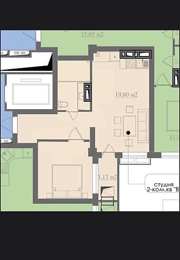 2 комнаты, 46 м², Элитка, 9 этаж, Дизайнерский ремонт at lalafo.kg 2 комнаты, 46 м², Элитка, 9 этаж, Дизайнерский ремонт