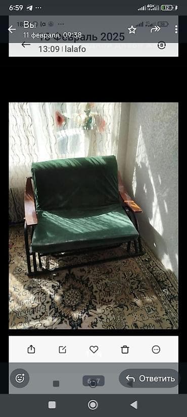 Кресло-кровать, Односпальный, цвет - Зеленый at lalafo.kg Кресло-кровать, Односпальный, цвет - Зеленый