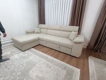 купить пуфики мягкие: Угловой диван, C подушками, Трехместный at lalafo.kg — 1 купить пуфики мягкие: Угловой диван, C подушками, Трехместный — 1