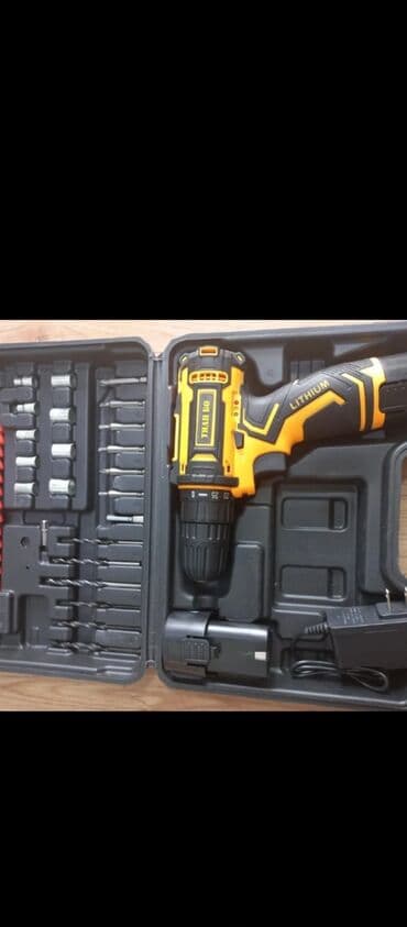 Аккумуляторная дрель-шуруповерт в кейсе Комплект: - дрель-шуруповерт at lalafo.kg Аккумуляторная дрель-шуруповерт в кейсе Комплект: - дрель-шуруповерт