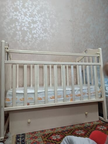 Продаю детскую кроватку б/у. В хорошем состоянии с матрасом ( новый) at lalafo.kg Продаю детскую кроватку б/у. В хорошем состоянии с матрасом ( новый)