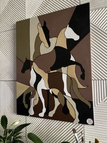 Картина «Лошади» — авторская абстракция Художник Автор: OmarMasterArt at lalafo.kg Картина «Лошади» — авторская абстракция Художник Автор: OmarMasterArt