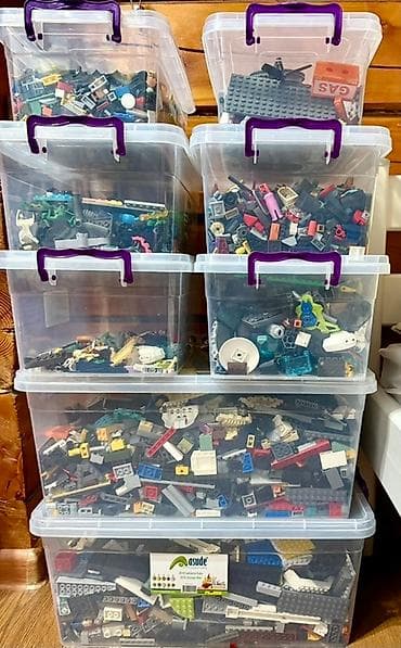 Большой набор рассыпных деталей LEGO в прозрачных контейнерах 19,5 кг at lalafo.kg Большой набор рассыпных деталей LEGO в прозрачных контейнерах 19,5 кг