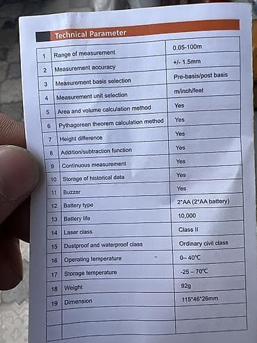Лазерный дальномер T‑100 (Laser Distance Meter) Описание: - at lalafo.kg — 3 Лазерный дальномер T‑100 (Laser Distance Meter) Описание: - — 3