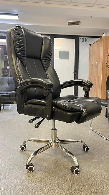 Офисное кресло, Б/у, С колесиками, цвет - Черный, Экокожа, Самовывоз at lalafo.kg Офисное кресло, Б/у, С колесиками, цвет - Черный, Экокожа, Самовывоз