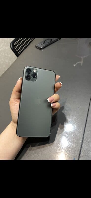 IPhone 11 Pro Max, Б/у, 256 ГБ, Matte Midnight Green, Чехол at lalafo.kg IPhone 11 Pro Max, Б/у, 256 ГБ, Matte Midnight Green, Чехол