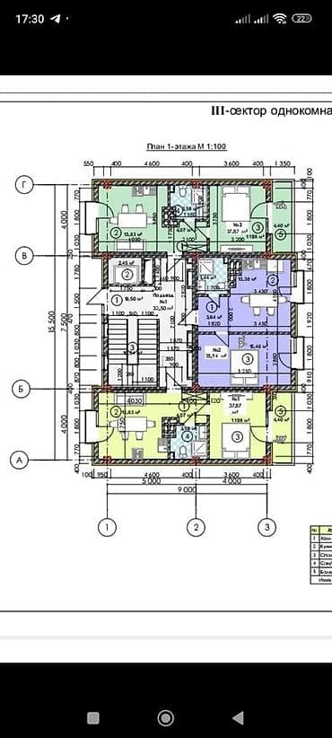 1 комната, 38 м² at lalafo.kg 1 комната, 38 м²