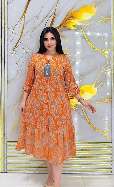 Повседневное платье, Лето, Длинная модель, Хлопок, Трапеция, M, L, XL at lalafo.kg Повседневное платье, Лето, Длинная модель, Хлопок, Трапеция, M, L, XL
