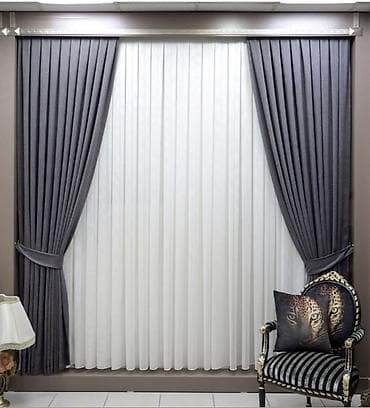 Комплект штор, Блэкаут, С тюлем в комплекте, Изготовление на заказ, Новый, Для балкона, Для беседки, Для дачи at lalafo.kg — 7 Комплект штор, Блэкаут, С тюлем в комплекте, Изготовление на заказ, Новый, Для балкона, Для беседки, Для дачи — 7