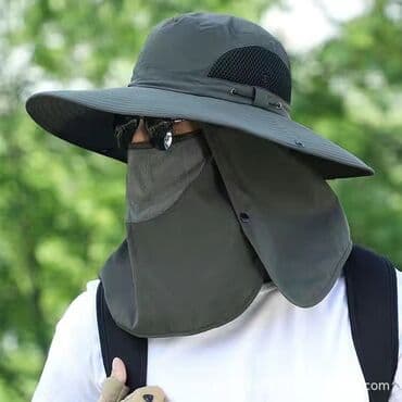 Мужская шляпа, защита для лица и шеи, солнцезащитная шляпа, для at lalafo.kg Мужская шляпа, защита для лица и шеи, солнцезащитная шляпа, для