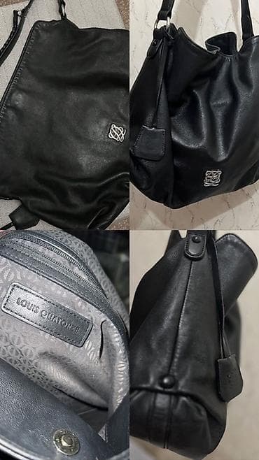 Сумка-хобо Louis Quatorze из черной гладкой кожи. Особенности: - at lalafo.kg Сумка-хобо Louis Quatorze из черной гладкой кожи. Особенности: -