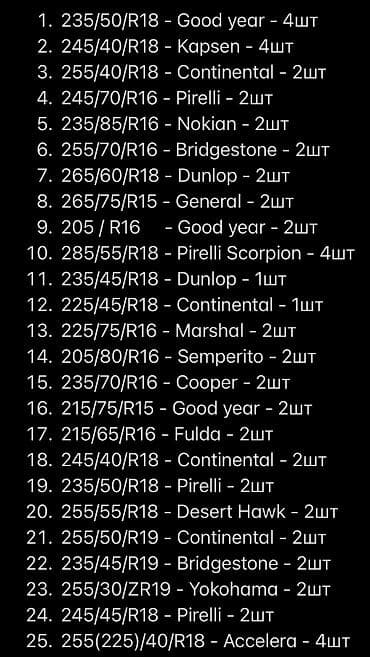 Распродажа. Автомобильные шины — широкий ассортимент 1. 235/50/R18 - at lalafo.kg Распродажа. Автомобильные шины — широкий ассортимент 1. 235/50/R18 -