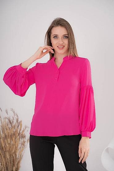Блузка, Классическая модель, Шелк, Однотонный at lalafo.kg Блузка, Классическая модель, Шелк, Однотонный